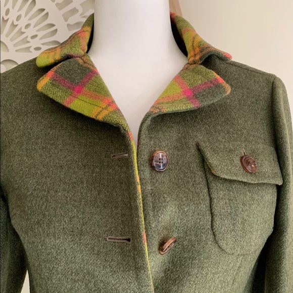 Abercrombie & Fitch Plaid Fitted wool blazer size small - Picture 4 of 13